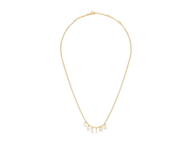 Celine Celine Paris Strass Necklace In Brass With Gold Finish And Crystals - view 2