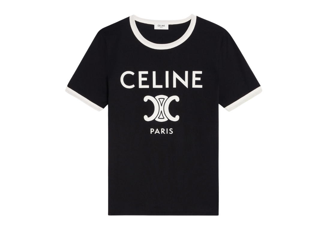 Celine Celine Paris T-Shirt In Cotton Jersey Black White