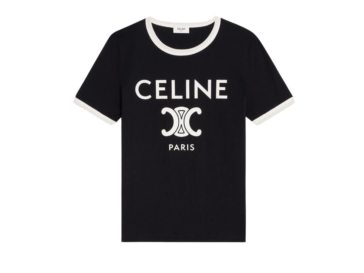 Celine Celine Paris T-Shirt In Cotton Jersey Black White