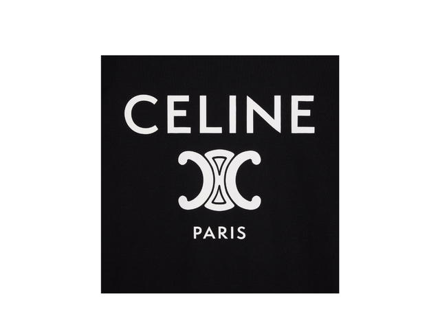 Celine Celine Paris T-Shirt In Cotton Jersey Black White - view 4