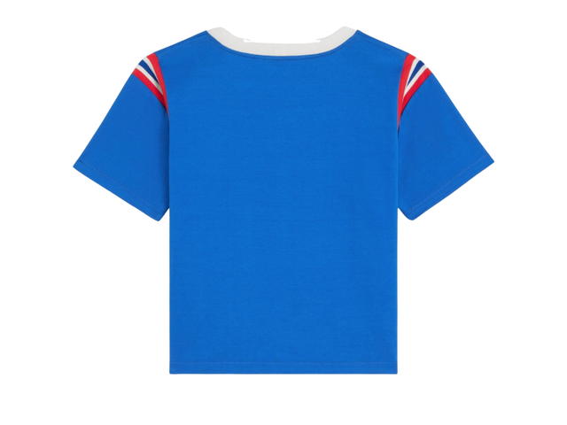Celine Celine Paris T-Shirt In Cotton Jersey Electric Blue Off White Red - view 2