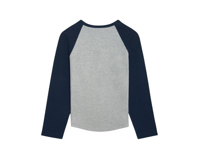 Celine Celine Paris T-Shirt In Cotton Jersey Grey Melange Navy - view 2