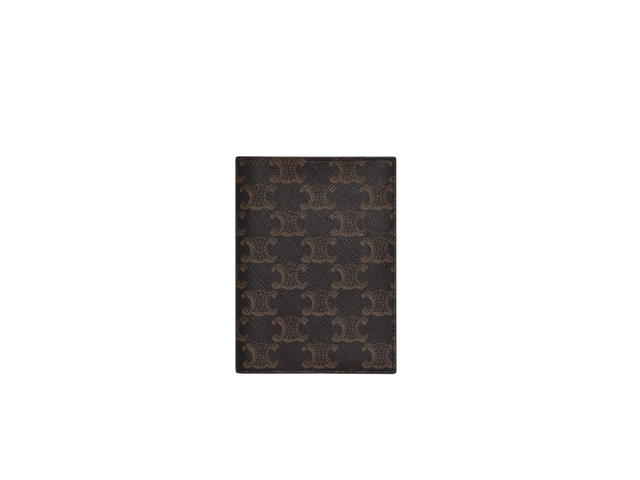 Celine Celine Passport Cover In Triomphe Canvas And Calfskin Black-Tan - view 1