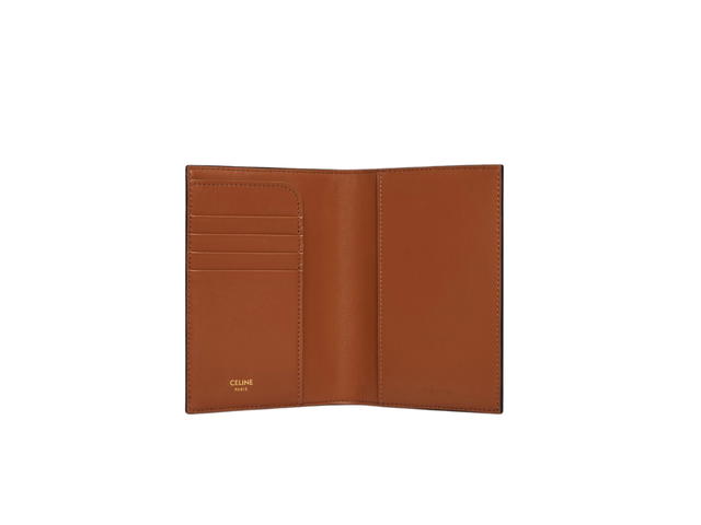 Celine Celine Passport Cover In Triomphe Canvas And Calfskin Black-Tan - view 3