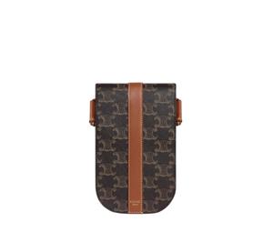 Buy Celine Phone Pouch In Triomphe Canvas And Calfskin Tan at Sasom – Authentic and Ready to Ship