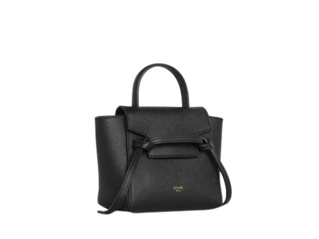 Celine Celine Pico Belt Bag In Grained Calfskin With Gold Finishing Hardware Black - view 3