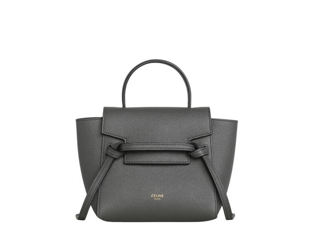 Celine Celine Pico Belt Bag In Grained Calfskin With Gold Finishing Hardware Grey - view 1