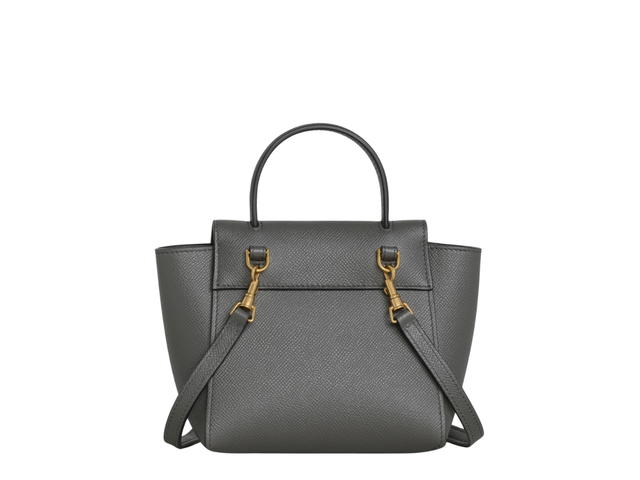 Celine Celine Pico Belt Bag In Grained Calfskin With Gold Finishing Hardware Grey - view 2