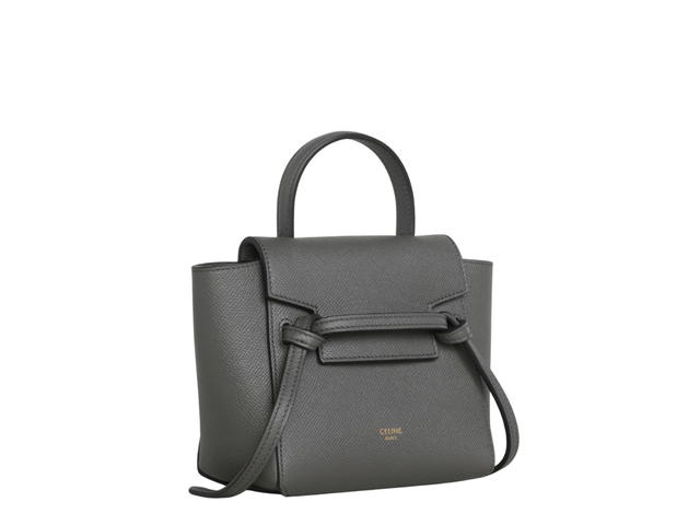 Celine Celine Pico Belt Bag In Grained Calfskin With Gold Finishing Hardware Grey - view 3