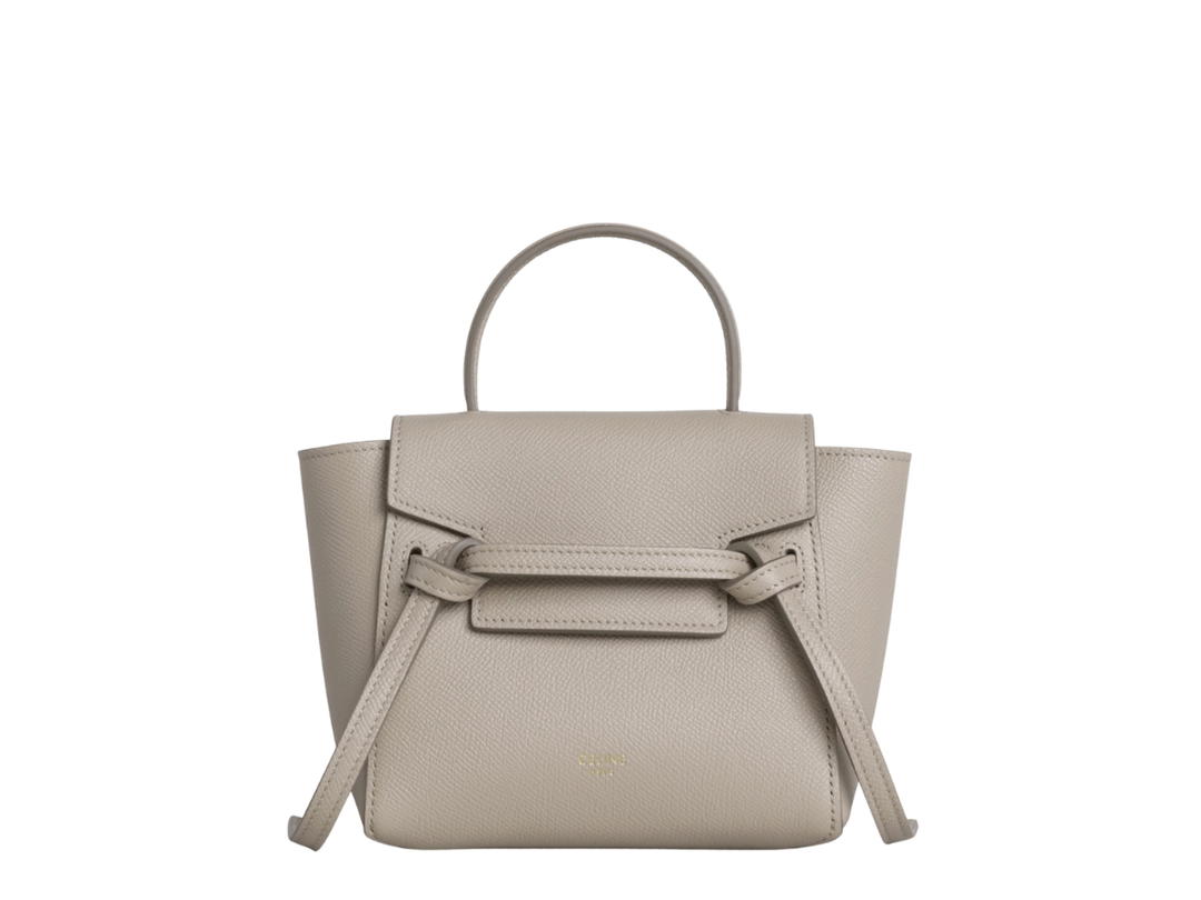 Celine Celine Pico Belt Bag In Grained Calfskin With Gold Finishing Hardware Light Taupe