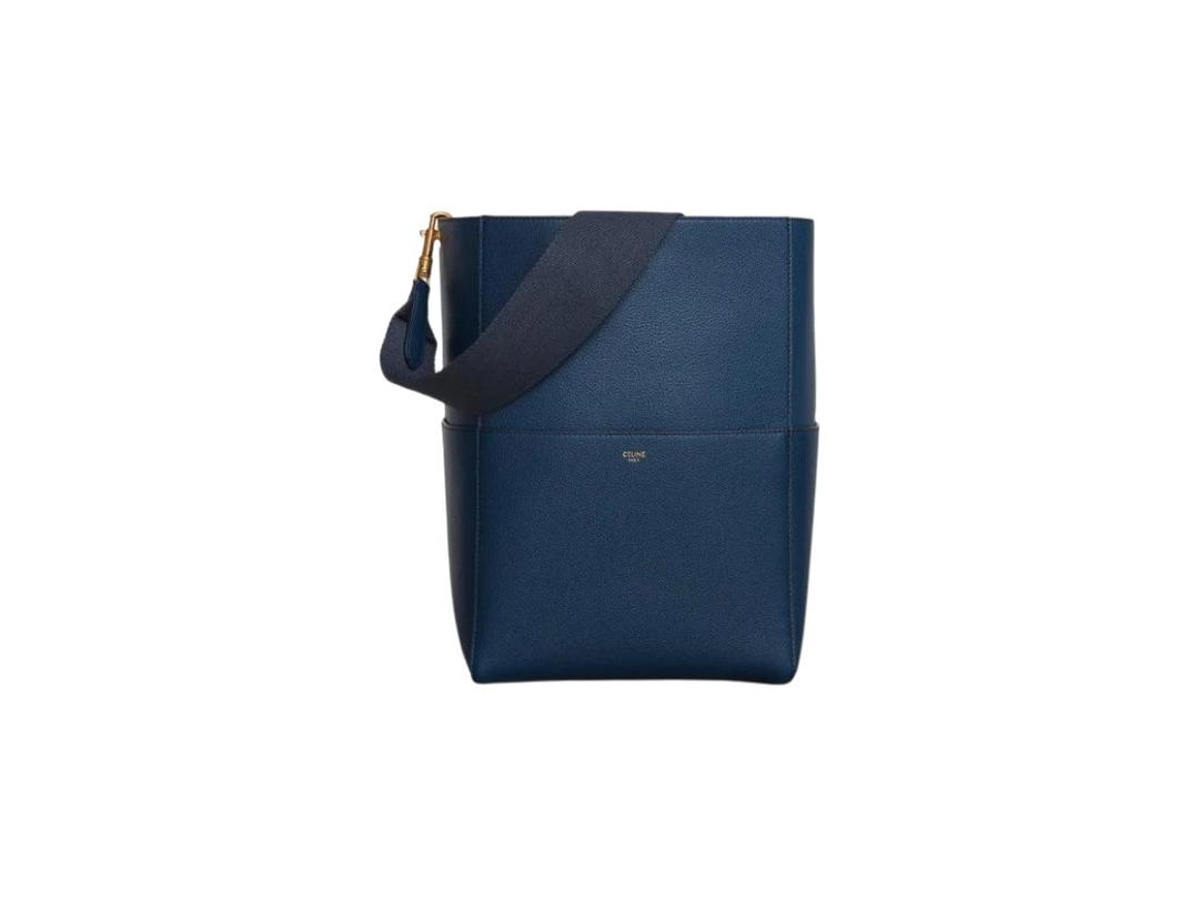 Celine Celine Sangle Bucket Bag In Soft Grained Calfskin Abyss Blue