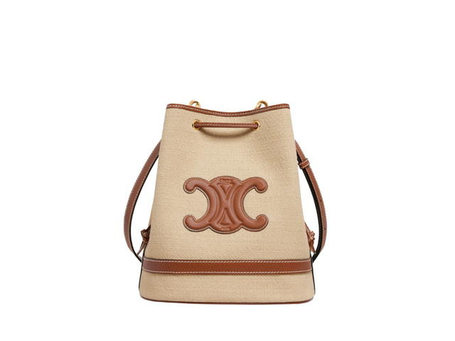 Celine Celine Seau Marin In Textile And Calfskin With Textile Lining Natural-Tan - view 1