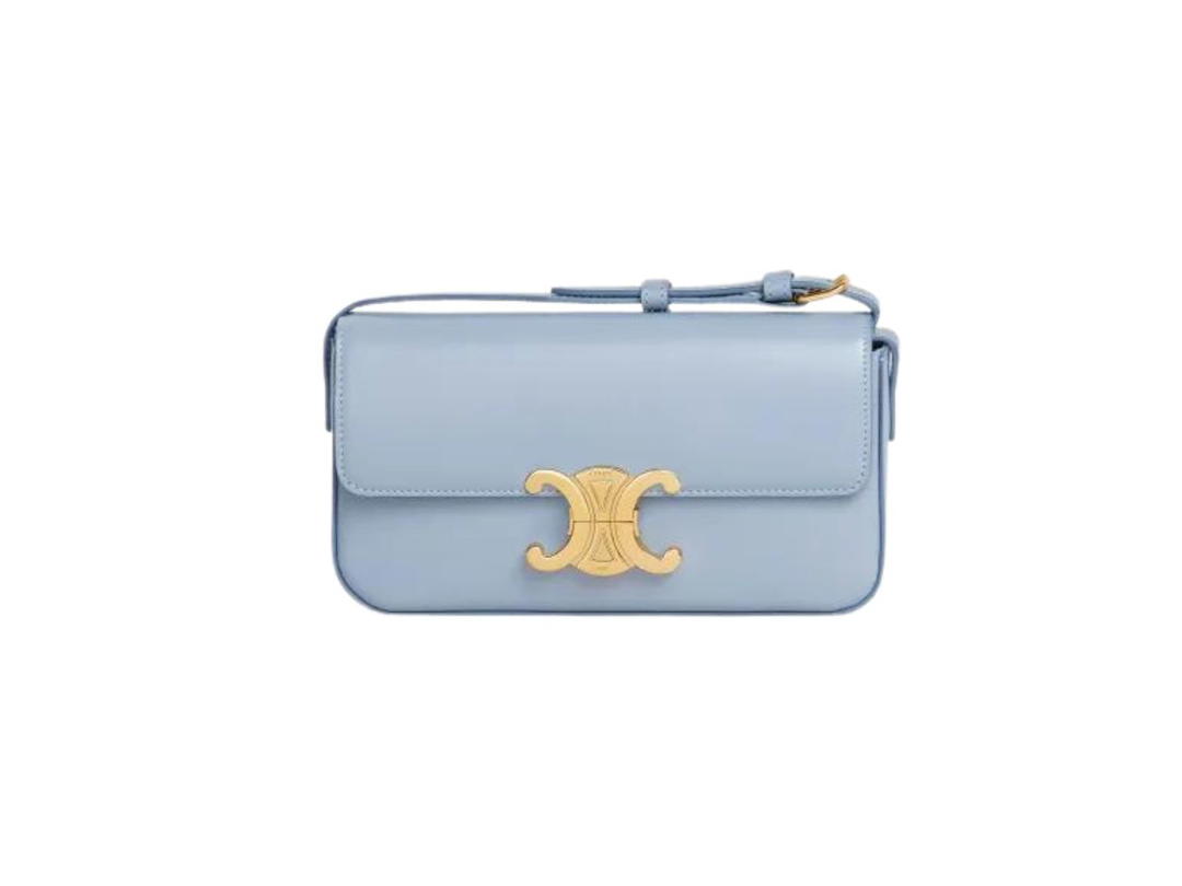 Celine Celine Shoulder Bag Claude In Shiny Calfskin Arctic Blue