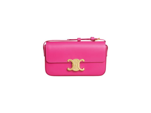 Celine Celine Shoulder Bag Triomphe In Shiny Calfskin Bright Pink - view 1