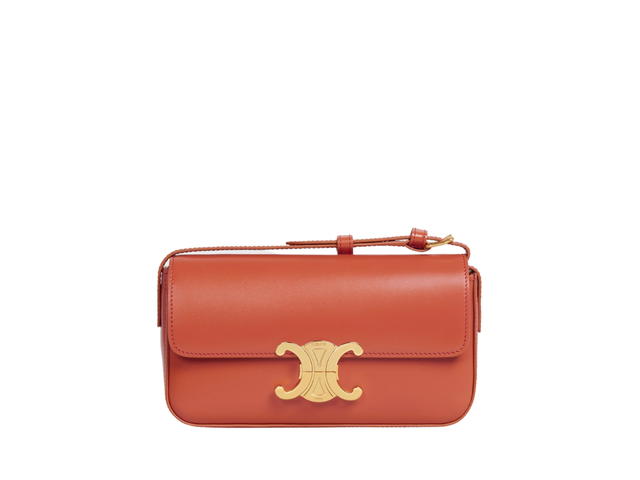 Celine Celine Shoulder Bag Triomphe In Shiny Calfskin With Gold Finishing Cornelian - view 1