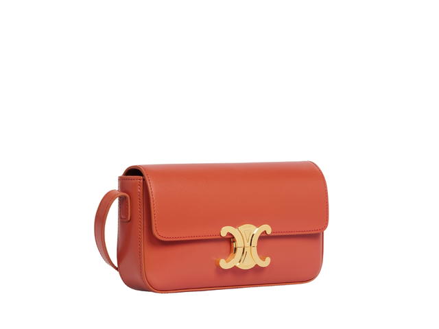 Celine Celine Shoulder Bag Triomphe In Shiny Calfskin With Gold Finishing Cornelian - view 3