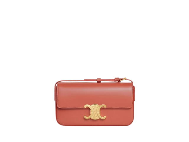 Celine Celine Shoulder Bag Triomphe In Shiny Calfskin With Gold Finishing Hardware Lychee - view 1