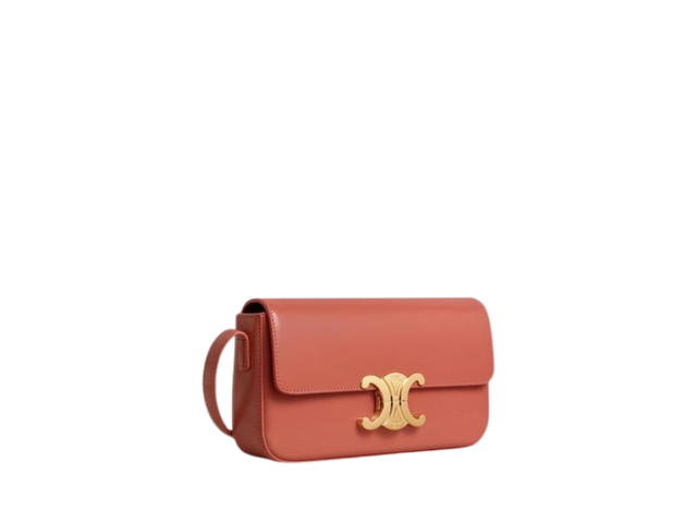 Celine Celine Shoulder Bag Triomphe In Shiny Calfskin With Gold Finishing Hardware Lychee - view 2