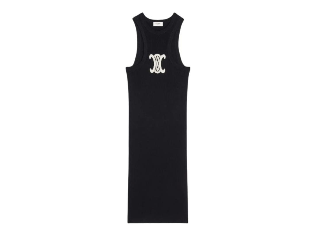 Celine Celine Silk Athletic Dress With Underwire Black Cream