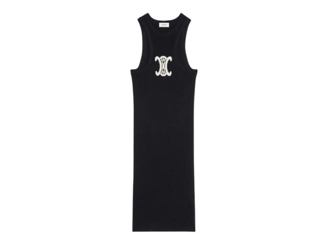 Celine Celine Silk Athletic Dress With Underwire Black Cream - view 1