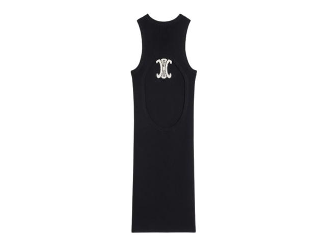 Celine Celine Silk Athletic Dress With Underwire Black Cream - view 2