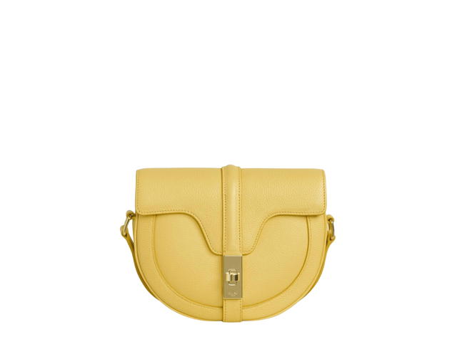 Celine Celine Small Besace 16 Bag In Grained Calfskin With Gold Metal Hardware Citron - view 1