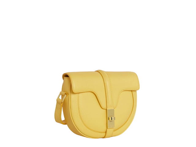 Celine Celine Small Besace 16 Bag In Grained Calfskin With Gold Metal Hardware Citron - view 3