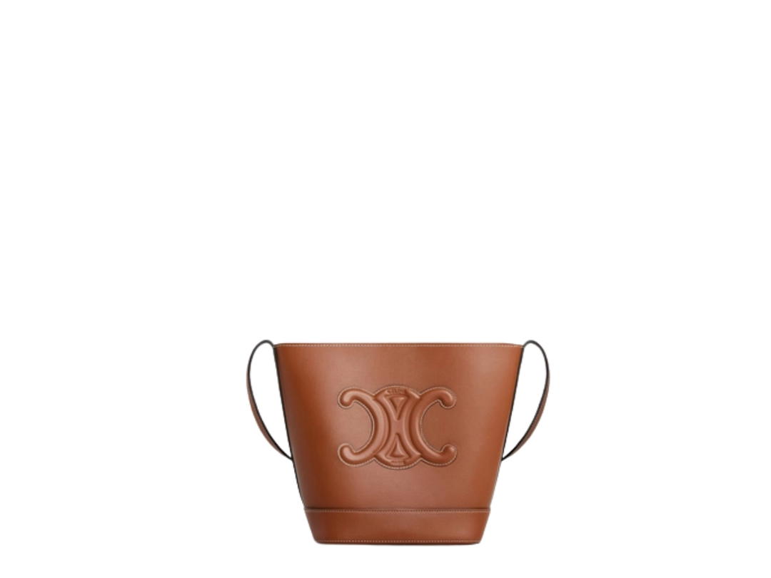 Celine Celine Small Bucket Cuir Triomphe In Smooth Calfskin Leather With Gold Finishing Hardware Tan