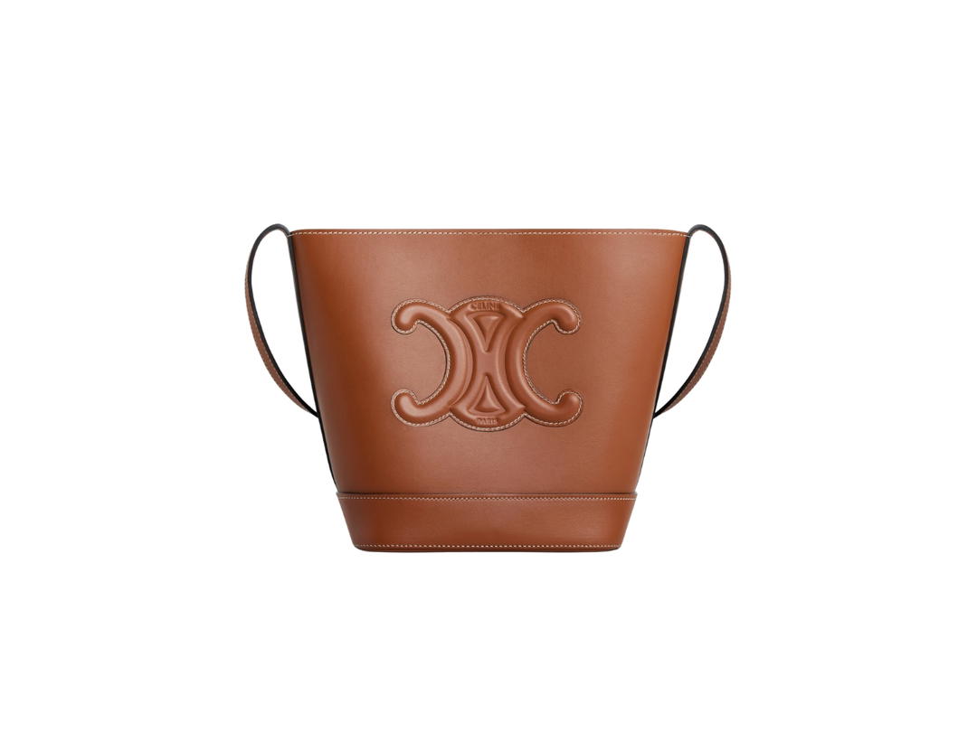 Celine Celine Small Bucket Cuir Triomphe In Smooth Calfskin Tan