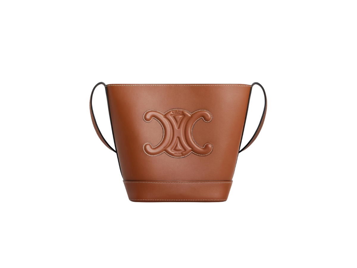 Celine Celine Small Bucket Cuir Triomphe In Smooth Calfskin Tan