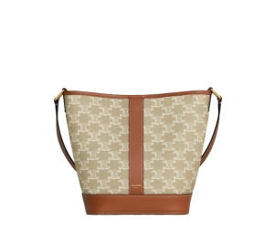 Buy Celine Small Bucket Cuir Triomphe In Triomphe Canvas And Calfskin With Gold Finishing Grege at Sasom – Authentic and Ready to Ship
