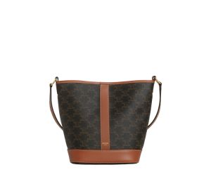Buy Celine Small Bucket In Triomphe Canvas And Calfskin With Gold Finishing Tan at Sasom – Authentic and Ready to Ship