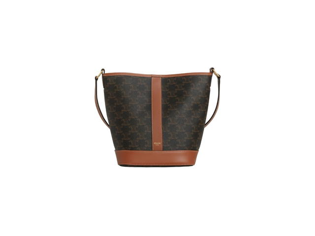 Celine Celine Small Bucket In Triomphe Canvas And Calfskin With Gold Finishing Tan - view 1