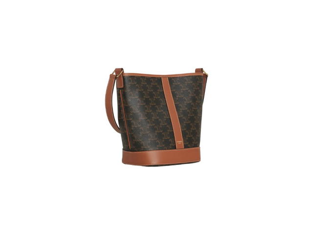 Celine Celine Small Bucket In Triomphe Canvas And Calfskin With Gold Finishing Tan - view 2