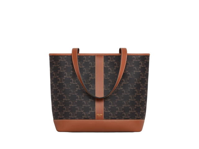 Celine Celine Small Cabas In Triomphe Canvas And Calfskin With Gold Finishing Tan - view 1