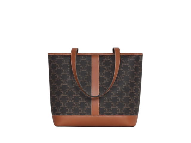 Celine Celine Small Cabas In Triomphe Canvas And Calfskin With Gold Finishing Tan - view 2