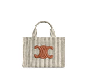 Buy Celine Small Cabas Thais In Striped Textile Beige at Sasom – Authentic and Ready to Ship