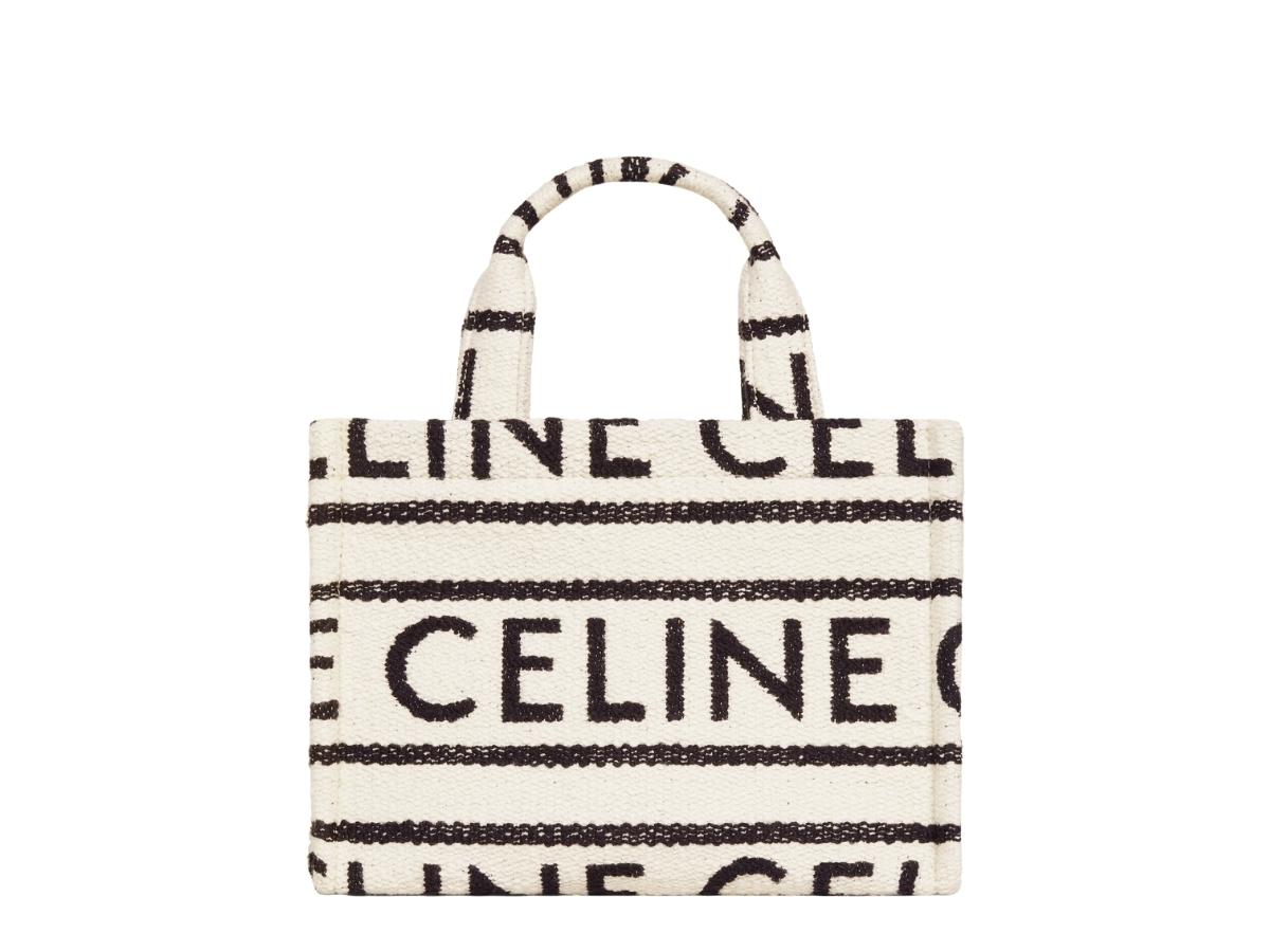 Celine Celine Small Cabas Thais In Textile with Celine All-Over Print Natural Tan White Black