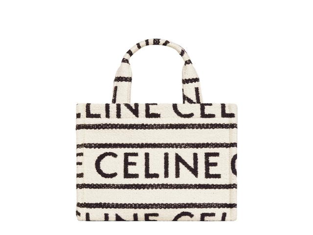 Celine Celine Small Cabas Thais In Textile with Celine All-Over Print Natural Tan White Black - view 1