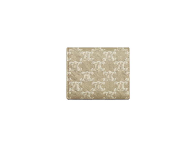 Celine Celine Small Flap Wallet Triomphe In Triomphe Canvas Grege - view 3