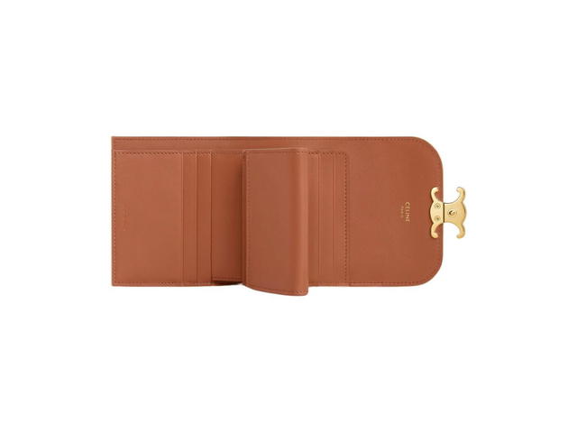 Celine Celine Small Flap Wallet Triomphe In Triomphe Canvas Grege - view 4