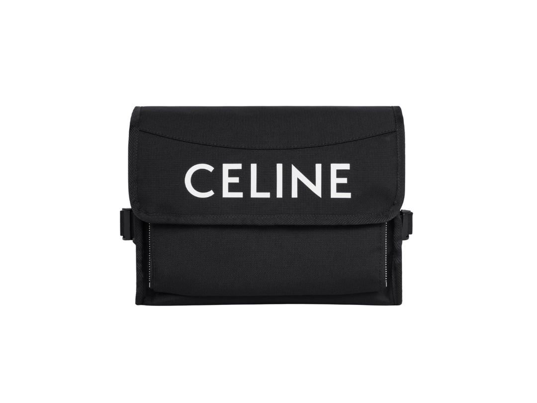 Celine Celine Small Messenger Trekking In Nylon With Celine Print Black
