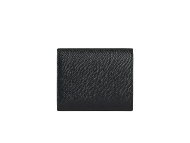 Celine Celine Small Trifold Wallet In Grained Calfskin With Gold Finishing Black - view 2