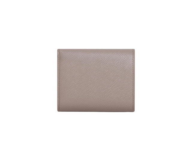 Celine Celine Small Trifold Wallet In Grained Calfskin With Gold Finishing Pebble - view 2