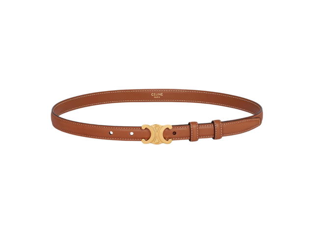 Celine Celine Small Triomphe Belt 18 MM In Natural Calfskin Tan - view 2