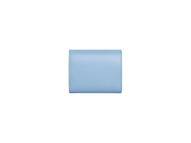 Celine Celine Small Wallet Triomphe In Shiny Calfskin Celeste - view 2
