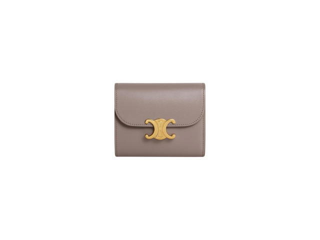 Celine Celine Small Wallet Triomphe In Shiny Calfskin Pebble - view 1
