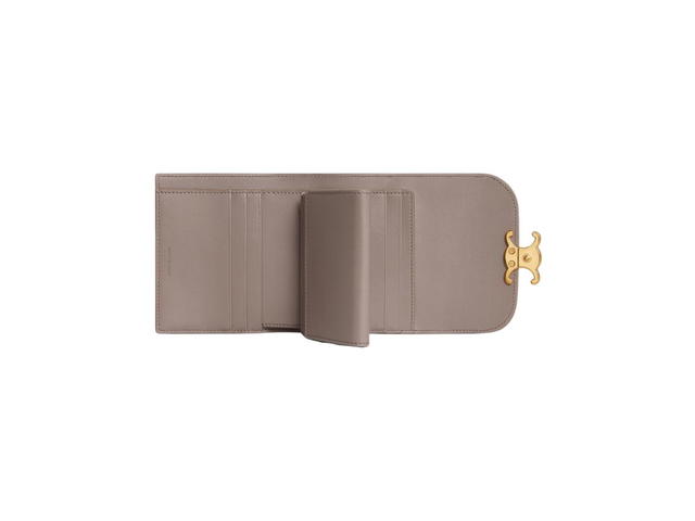 Celine Celine Small Wallet Triomphe In Shiny Calfskin Pebble - view 3