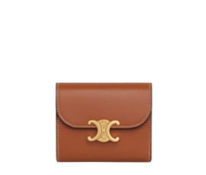 Buy Celine Small Wallet Triomphe In Shiny Smooth Lambskin With Gold Finishing Tan at Sasom – Authentic and Ready to Ship