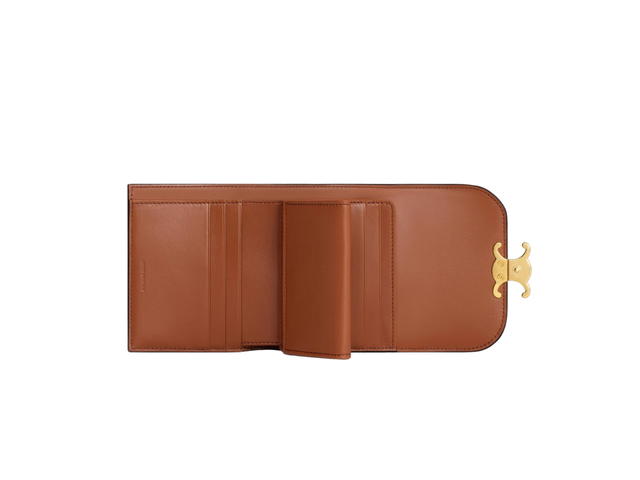 Celine Celine Small Wallet Triomphe In Textile Celine All Over Print Calfskin Natural-Tan - view 2